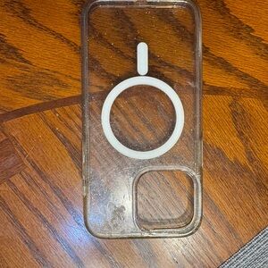 Clear MagSafe-Compatible Phone Case with White Accent